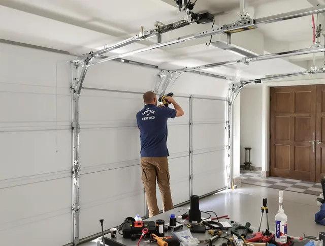 Smithfield Garage Door Repair certified technician performing precision garage door repair in Smithfield
