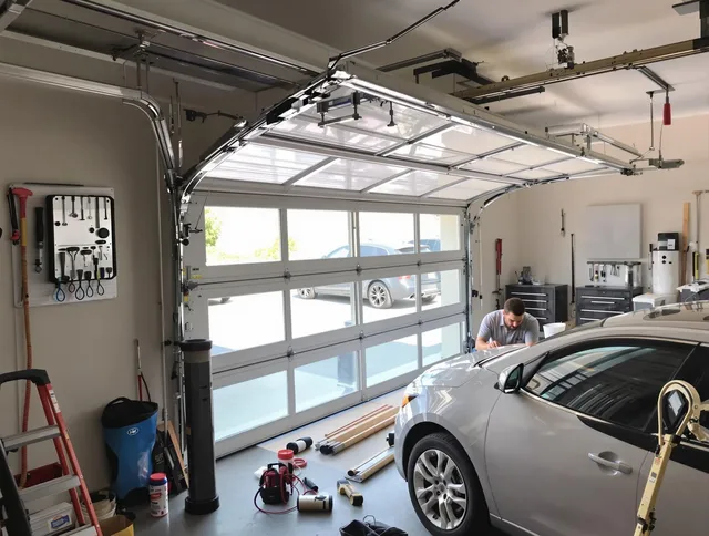 Garage door noise reduction service by Smithfield Garage Door Repair in Smithfield