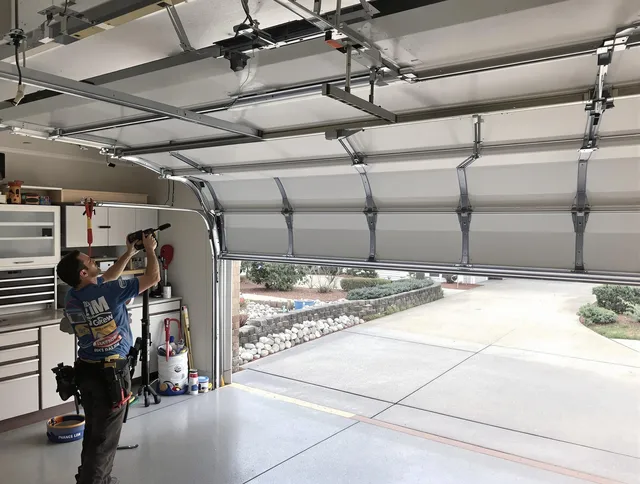Garage door track repair service by Smithfield Garage Door Repair in Smithfield